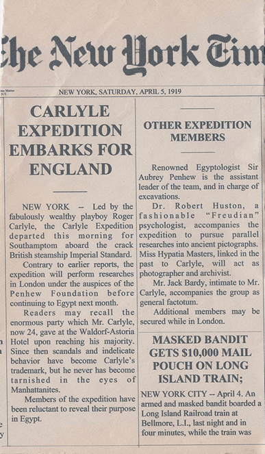 Newspaper Article About Roger Carlyle Leaving for England